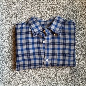 Club Monaco blue/gray plaid button down shirt